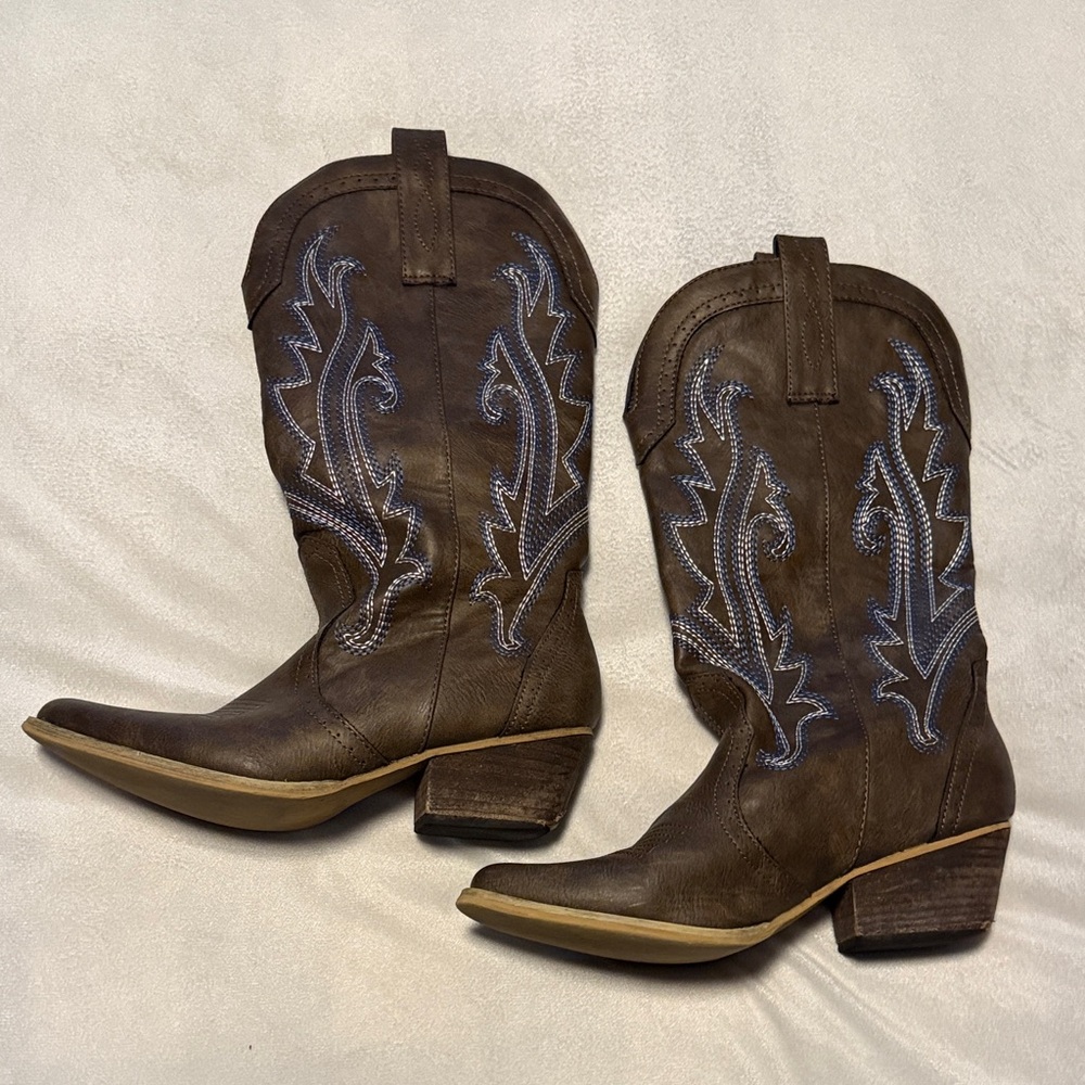 Brown Western Heeled Boots